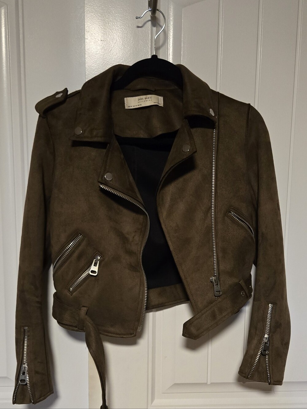Zara Brown Suede Moto Jacket